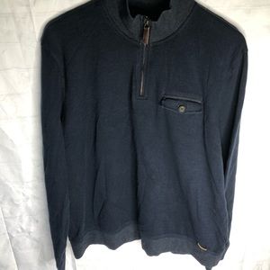 Ted Baker Mens Size 6 / XXL Dark Blue Two-Tone 1/4 Size Pullover Over Sweater